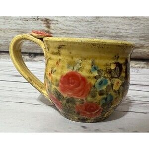 Lafonda Santa Fe Floral Studio Art Pottery Mug Hand Painted Tea Espresso